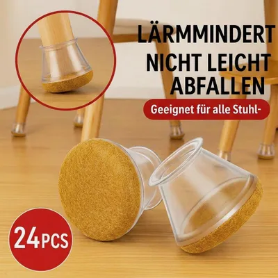 Produktbild von 24x Stuhlbeinschoner mit Filz, Kratzschutz & Geräuschdämpfer