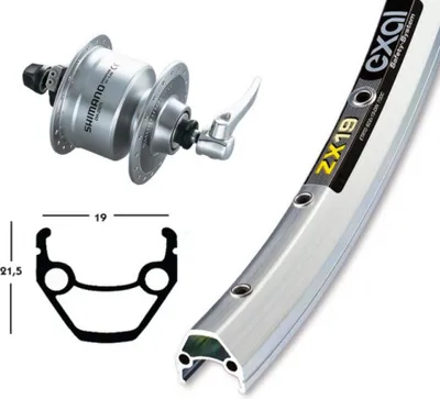 Produktbild von Bike-Parts Laufrad Vorderrad 26x1.75 Nabendynamo DH-3N72 silber Schnellspanne....