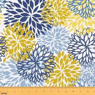 Stoff 92x160 cm, Polyester, Boheme-Pflanzenmuster, nicht dehnbar