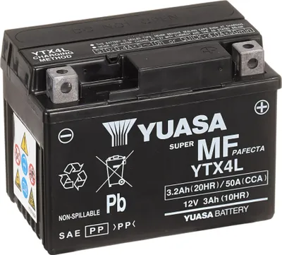 Productafbeelding van YUASA YTX4L WC 12V 3,2Ah/C20 - 50A (EN) Motoraccu WF
