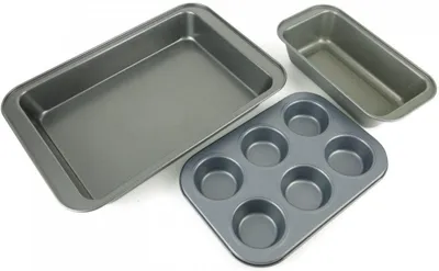 Produktbild von Rossner 3-teiliges Backblech-Set für Kuchen und Muffins