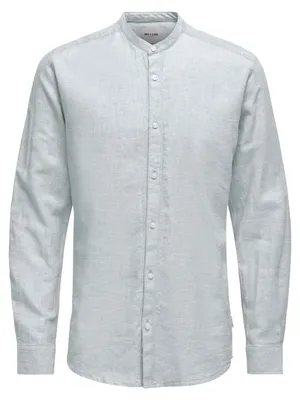 Produktbild von ONLY & SONS Leichtes Leinen Hemd Langarm Slim Fit Oberteil Basic Shirt ONSCAIDEN Größe: XL