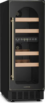 Produktbild von Klarstein Einbau-Weinkühlschrank, Kleiner Getränkekühlschrank Schmal, 2 Zonen Weinkühlschrank mit Glastür, Indoor/Outdoor Beersafe, Kühlschrank Klein mit UV-Schutz, 5-22°C, 17 Flaschen