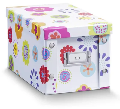 Image de Zeller 17850, boîte de rangement, pour enfants, en carton, dimensions approximatives : 16,5 x 28 x 15 cm, motif floral - Disponible en plusieurs exemplaires