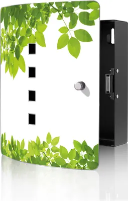 Zdjęcie produktu dla Skrzynka na klucze banjado Design ze stali nierdzewnej na 10 kluczy, wymiary 24 x 21,5 x 7 cm, z zamknięciem magnetycznym, ramka z listwami [BWSK 10343]