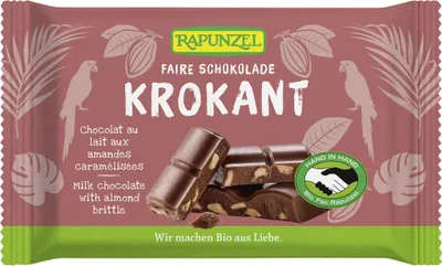 Produktbild von Rapunzel Vollmilch Schokolade mit Mandelkrokant 100 g