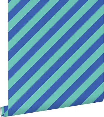 Obrázok produktu pre ESTAhome tapeta pruhy petrolejovo zelená a kráľovská modrá 50 x 900 cm