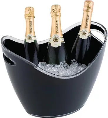 Produktbild von APS Wein- / Sektkühler /// 35 x 27 cm, H: 25,5 cm /// PS, schwarz, 6 Liter /// mit 2 seitlichen Eingriffen /// 36054