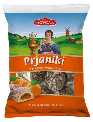 Produktbild von DOVGAN Prjaniki Gebäck mit Aprikosenfüllung 400g