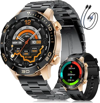 Produktbild von AMOLED Smartwatch mit Anruffunktion, 1,43'' Display, 170+ Sportmodi, IP68, langer Akku & Gesundheits-Tracking