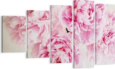 Produktbild von Bild auf Leinwand - Leinwandbild - 5 Teile - Pfingstrosen Blumenstrauß Blumen - 100x60cm - Wand Bild - Wanddeko - Wandbilder - Leinwanddruck - Bilder - Wanddekoration - Leinwand bilder - EG100x60-4961