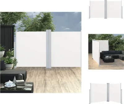 Image de vidaXL Marquise latérale extensible double 170 x 600 cm Crème - Parasols & Protection solaire