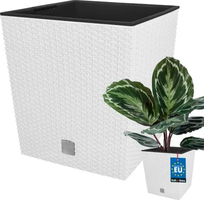 Produktbild von KOTARBAU® Blumentopf 260 mm Übertopf mit Innentopf für Pflanzenzucht Weiß