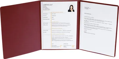 Produktbild von Exacompta 5x Bewerbungsmappe Karton Leinenoptik 2 Klemmschienen A4 Rot 49208B