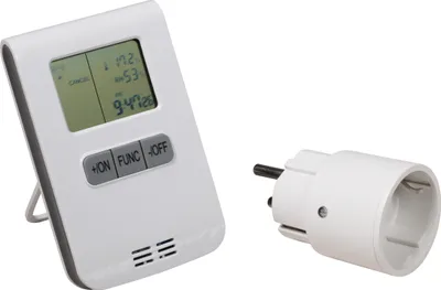 Produktbild von Funk-Thermostat Set McPower "Comfort" IP20, max. 70m, max. 2300W, Funk-Thermoschalter + Funk-Steckdose zum schalten von elektrischen Heizungen, Klimaanlagen, Ventilatoren