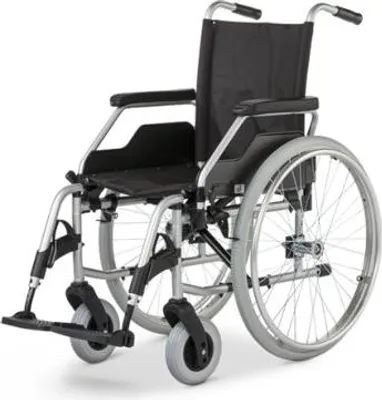 Produktbild von Rollstuhl Budget 9.050, Steckachse, TrBr, Seitenteile 577, silverline, PU>>>>SB 51 cm
