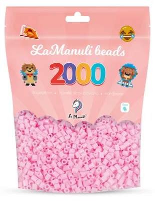 Produktbild von Bügelperlen Nachfüllset 2000 Stück Midi 5mm Hellrosa La Manuli kompatibel