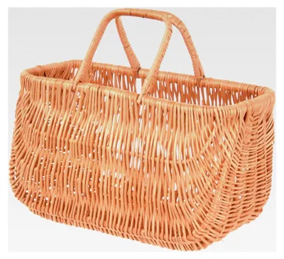 Produktbild von Henkelkorb aus Weide, geflochten, Einkaufskorb, Picknickkorb, Aufbewahrungskorb, Strandtasche, Tragekorb