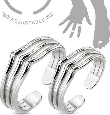 Produktbild von 2 Midi Ringe / Knöchel-Ring / Zehenring verstellbar