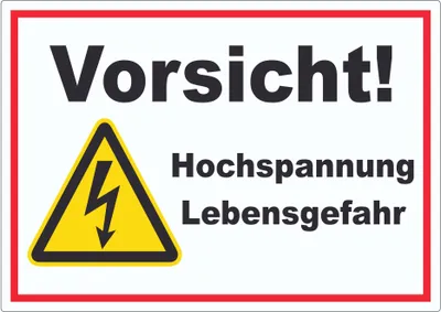 Produktbild von Vorsicht Hochspannung Lebensgefahr Aufkleber A0 (841x1189mm)