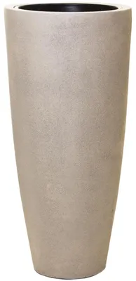 Produktbild von VIVANNO Pflanzkübel Fiberglas CITY Rund, Kieselbeige Steinoptik - 47x100 cm