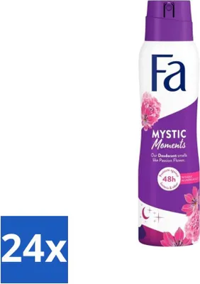 Obrázok produktu pre Fa - Dezodorant v spreji - Mystic Moments - vôňa mučenky - 48-hodinová ochrana - 150 ml - hodnotné balenie - 24 kusov
