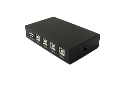 Obrázok produktu pre Prepínač USB 2.0 4x zásuvka typu B na prepínač rozbočovača so zásuvkou A v čiernej farbe