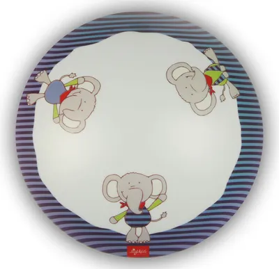 Produktbild von LED Deckenleuchte dimmbar rund Ø35cm Elefanten Motiv Deckenschale Kinderzimmer