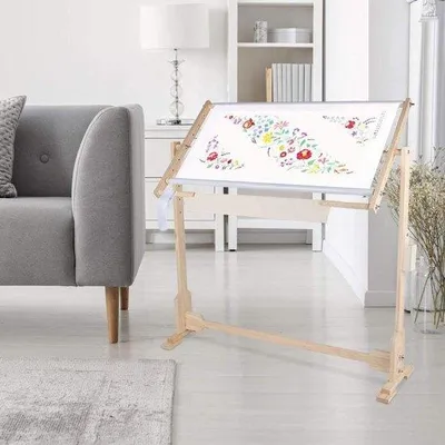 Imagen del producto de Marco de bordado de PVC con rotación de 360 grados - Herramienta para manualidades y arte - Hilo de plata de 14 quilates - Marco para manualidades - Artesanía - Herramienta para arte
