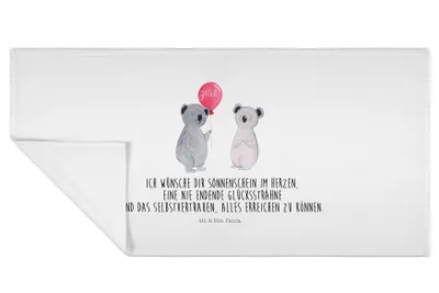 Produktbild von Mr. & Mrs. Panda handtuch baumwolle Koala Luftballon - Weiß - Geschenk, Flauschtuch, Frotteehandtuch, Händehandtuch, gesichtshandtuch, Party, Geburtstag, 100x50