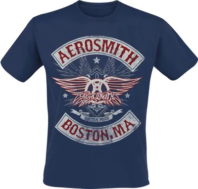 Produktbild von Aerosmith T-Shirt Herren Boston Pride navy Band-Merch, Bands 100% Baumwolle XL
