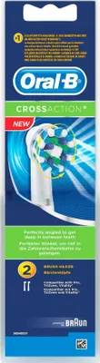 Produktbild von Oral-B CrossAction Toothbrush Heads Pack of 2 Replacement Refills for Electric Rechargeable Toothbrush