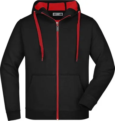 Produktbild von Men's Doubleface Jacket Sportive Jacke mit Kapuze black/red, Gr. XXL