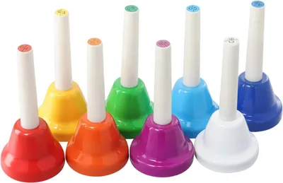 Produktbild von Handklokken Set, 8-teilig, diatonische Tonleiter, bunt, für Musikunterricht