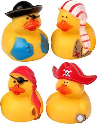 Produktbild von Schramm® 12 Stück Gummiente Pirat ca. 5,5cm Quietscheente Badeente Piraten Ente Bade Quietsche