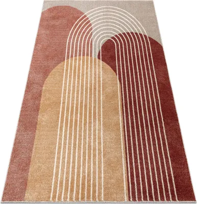 Zdjęcie produktu dla Dywan FUSION 0810 beż / terakota - Geometryczny, nowoczesny, abstrakcyjny beżowy 180x270 cm