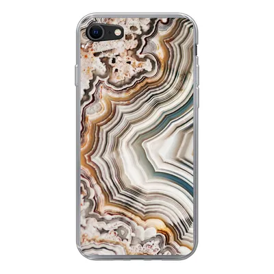 Produktbild von MuchoWow® Handyhülle Schutzhülle Hülle für iPhone SE 2020 Naturstein - Nahaufnahme - Muster Silikon Softcase Handy Hülle - Kartenbesitzer
