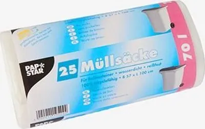 Produktbild von Müllsäcke, HDPE 70 l 100 cm x 57,5 cm transparent 20 my