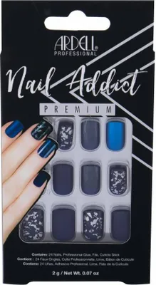 Produktbild von Künstliche Nägel Marineblau und Silber matt und Glitzer Matte Blue Ardell S 28 Stück