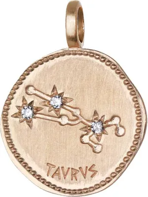 Produktbild von Stier Sternzeichen Vergoldet mit 18k Gold 16mm Kettenanhänger Horoskop Zodiak