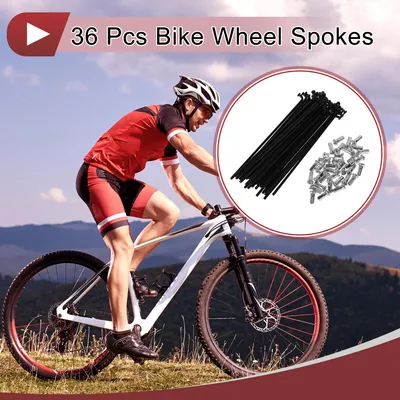 Image de 36 Set 12G Rayons De Vélo 119mm Rayons De Roue De Vélo 45 Acier Noir