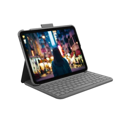 Produktbild von Logitech iPad 10. Generation Slim Folio Case Tastatur Schutz Tasche Blau