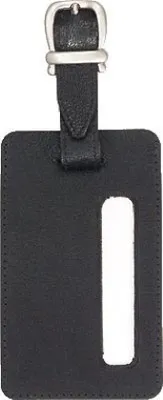Productafbeelding van Bagagelabel van Leer voor Koffers, Trolleys en Rugzakken - Zwart - 11,5 x 7 cm