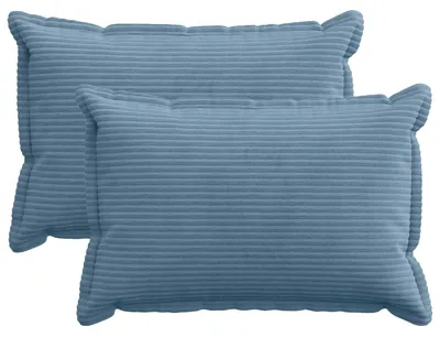 Obrázok produktu pre vidaXL Vankúšový poťah, 2 ks, modrá farba, materiál: cord, rozmer 40 x 60 cm