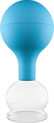 Produktbild von Pulox Schröpfglas aus Echtglas inkl. Saugball - 4,0 cm in Blau