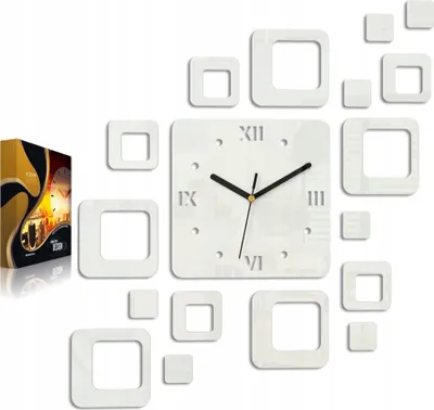 Produktbild von ModernClock, Quarzuhr, wanduhr modern, Roman weiß wanduhr weiß groß, 60cm x 52cm
