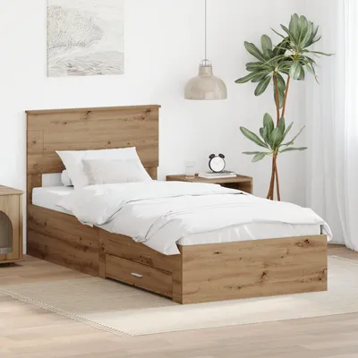 Obrázek produktu pro vidaXL Artisan dubový rám postele 100 x 200 cm materiál na bázi dřeva