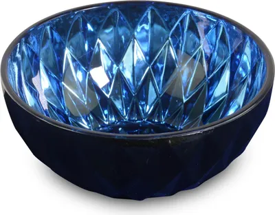 Produktbild von Deko-Glasschale - Dunkelblau-Schwarz in Kristalloptik - Ø 15 cm, Höhe 6,5 cm - 12155