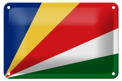 Produktbild von Blechschild Flagge Seychellen 18x12cm Flag of Seychelles Dekoration