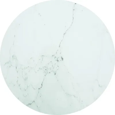 Image de The Living Store Plateau de table Blanc Ø90x1 cm Verre trempé imitation marbre